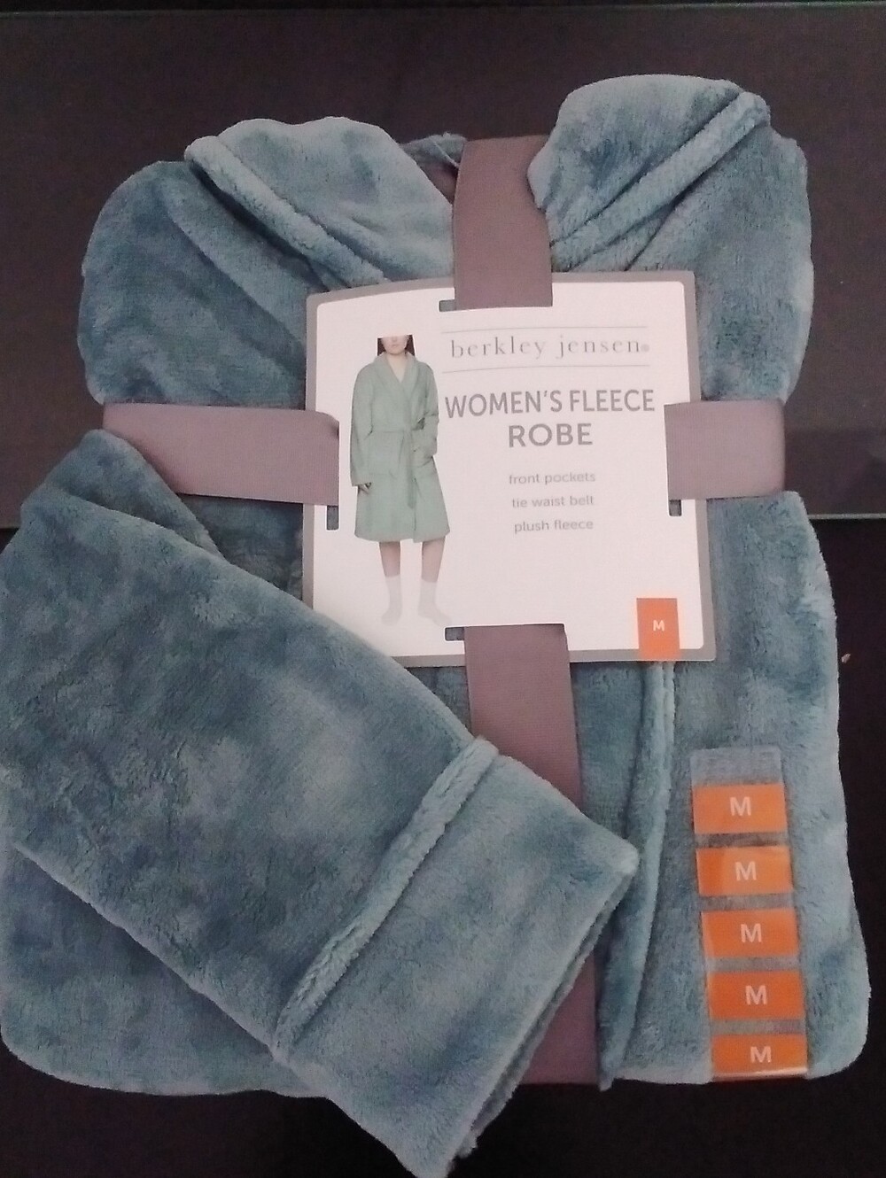 Berkley Jensen Women's Fleece Robe Size: Medium (Teal)